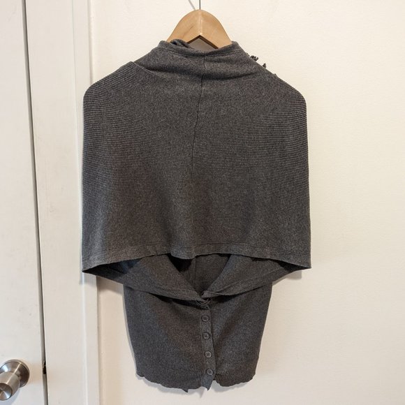 Anthropologie Knitted & Knotted Grey Ruffled Sweater - Picture 10 of 13